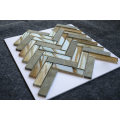 France Style Heat Insulation Chevron Glass Mix Stone Mosaic Tile